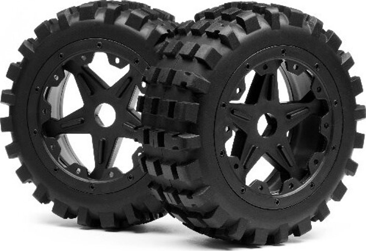 Blackout Xb Mounted Wheel And Tyre Set (front) Pr - Mv24170 - Maverick Rc