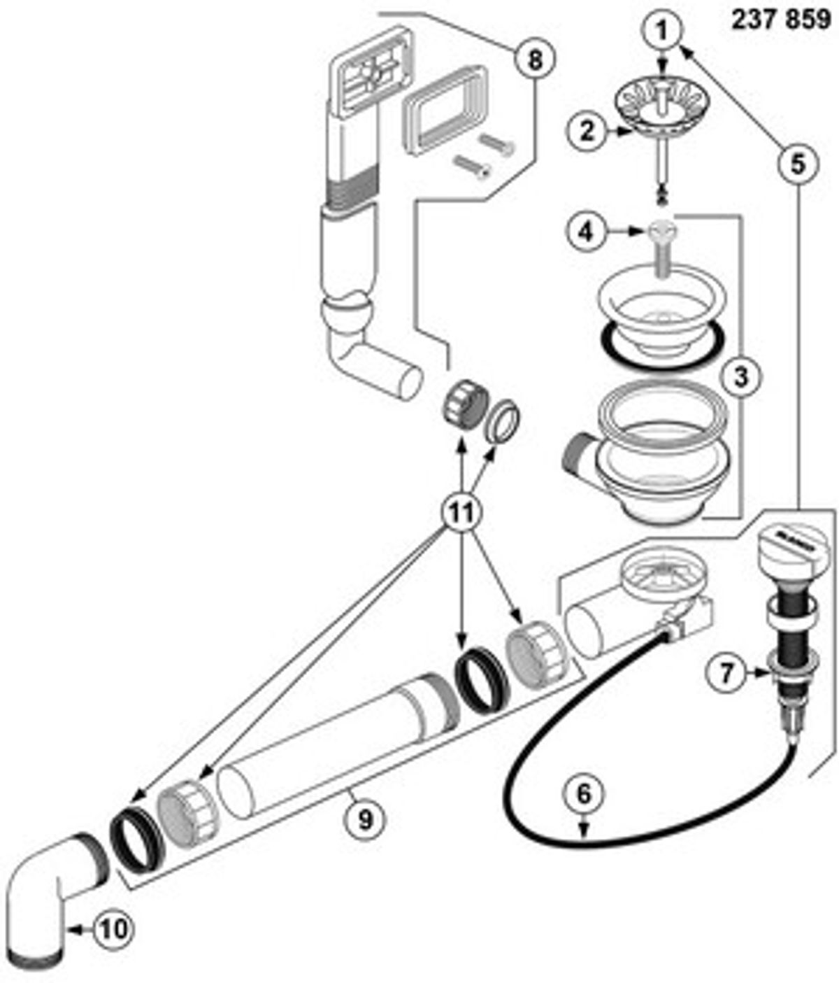 BLANCO Afløb DANA 1x3,5`` MX