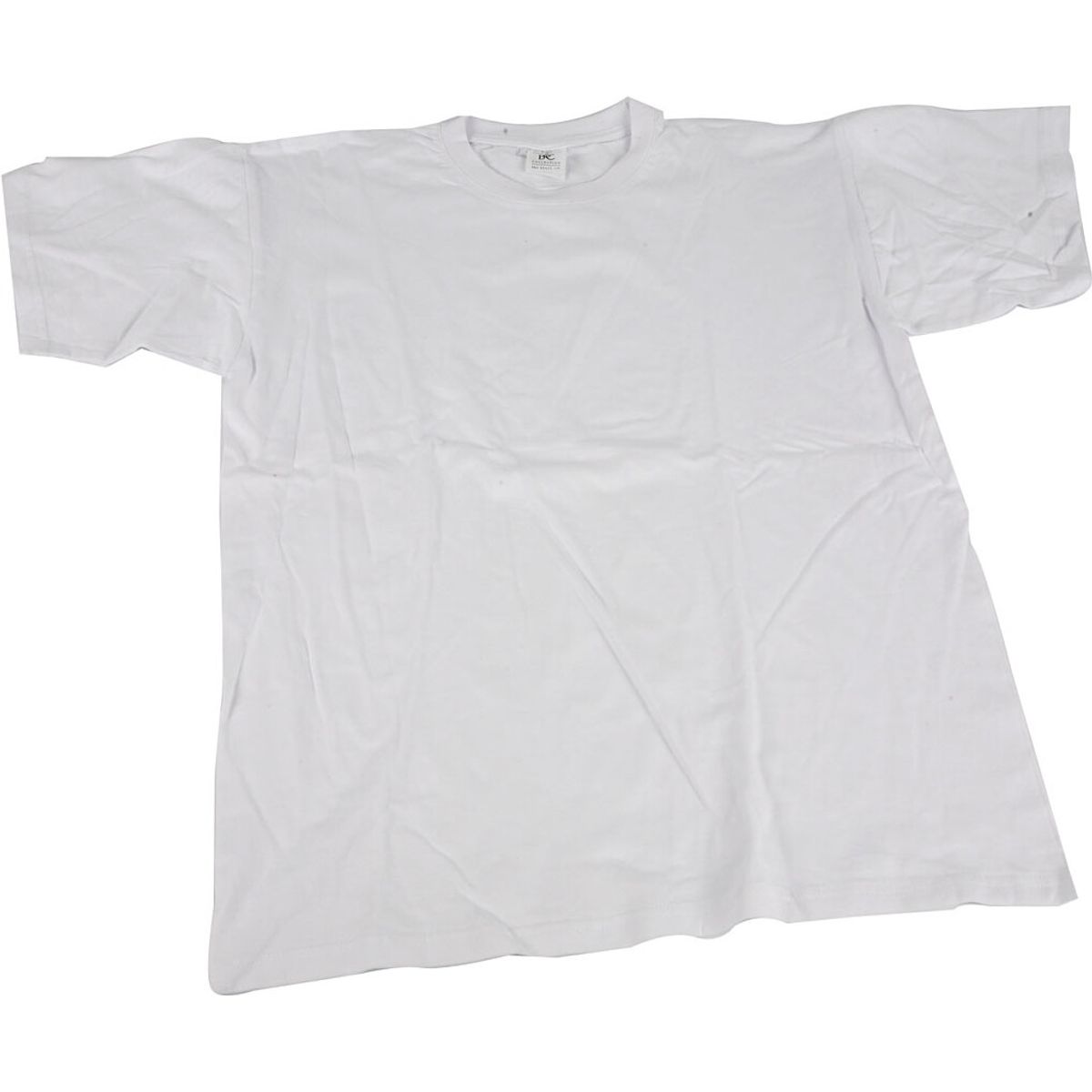 Blank T-shirt Til Maling - B 44 Cm - Str. 12-14 år - Rund Hals - Hvid