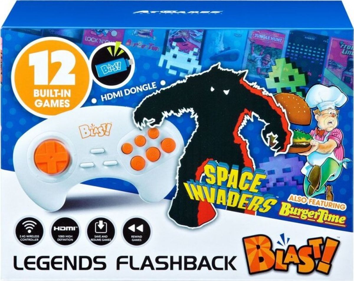 Blast - Legends Flashback - Retro Spillekonsol Med 20 Spil Inkl. Space Invaders