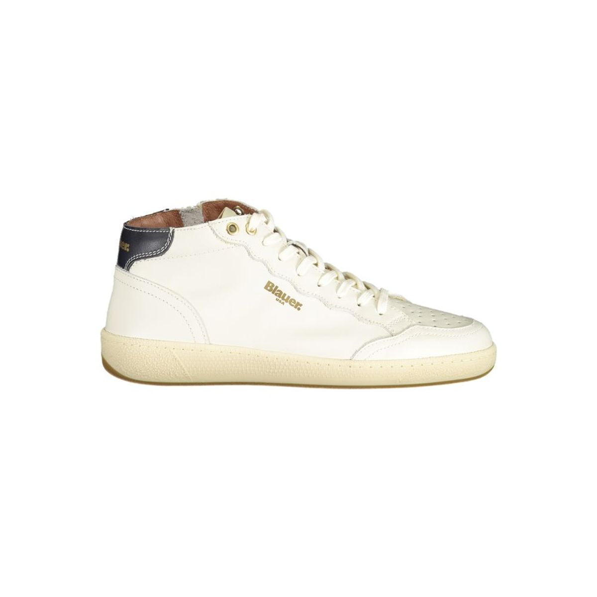 Blauer White Polyester Sneaker