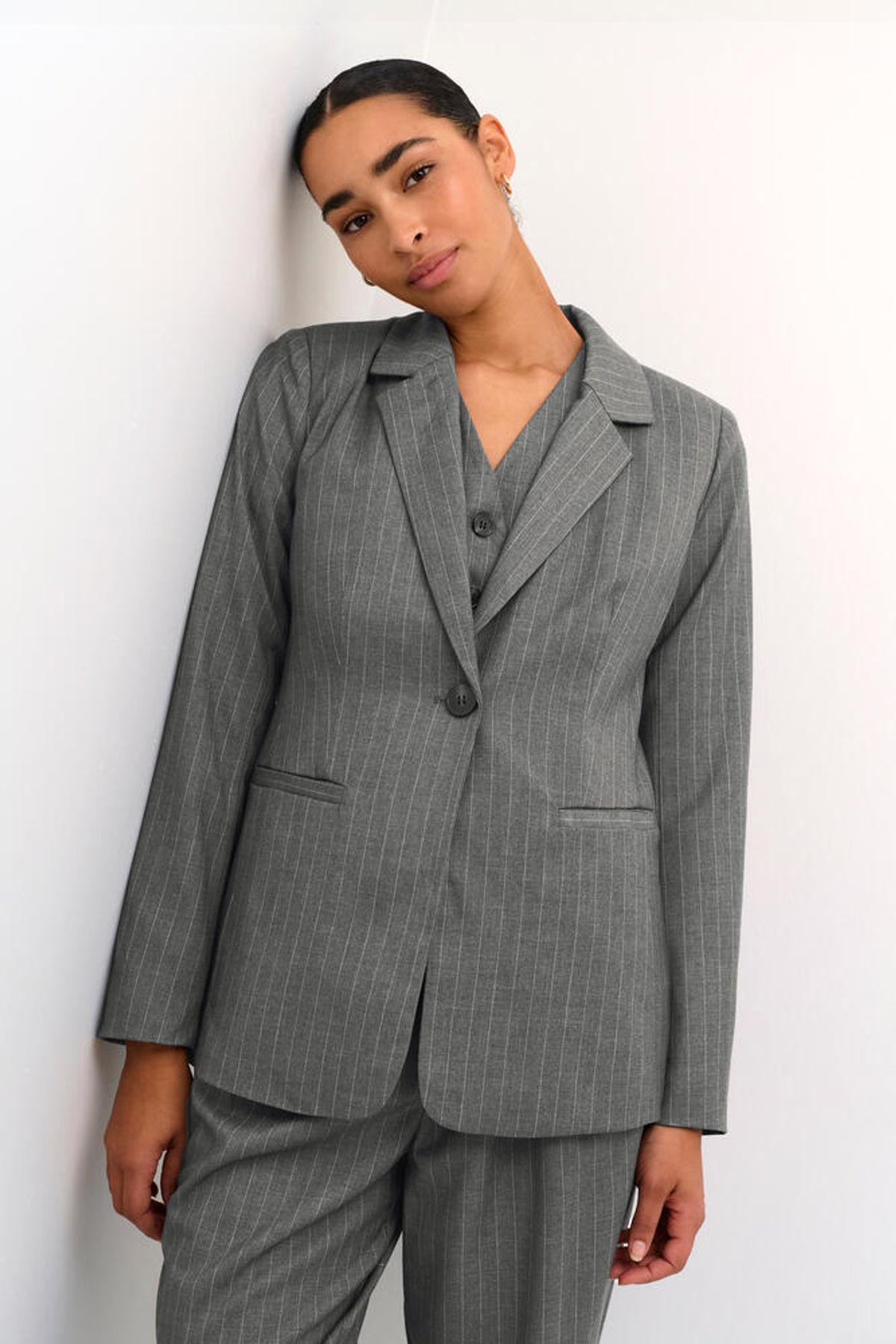 Blazer - KAdori - Dark Grey Pinstripe - Kaffe