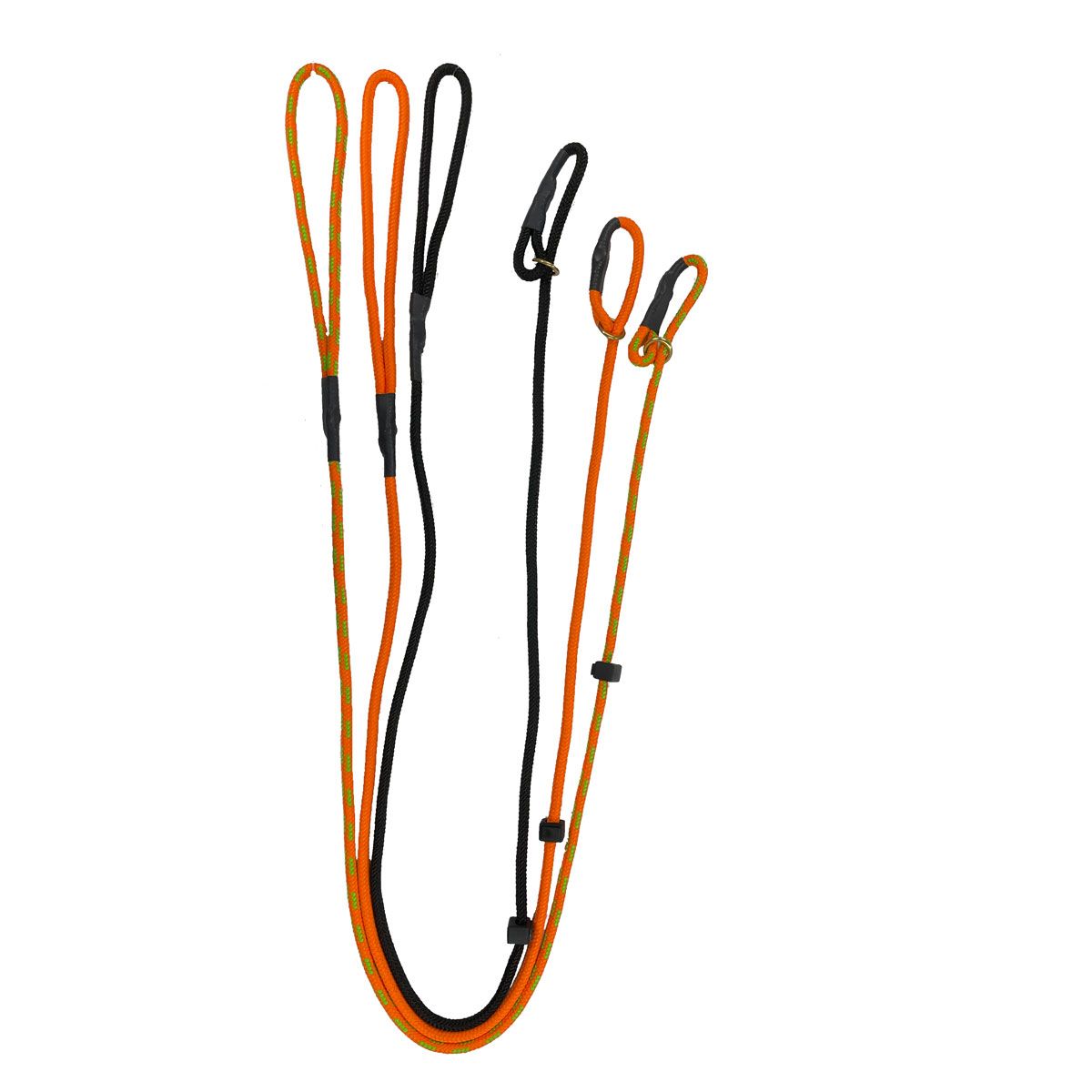 BLF Udstillingsline webbing 8 mm x 140 cm -orange-neongrøn