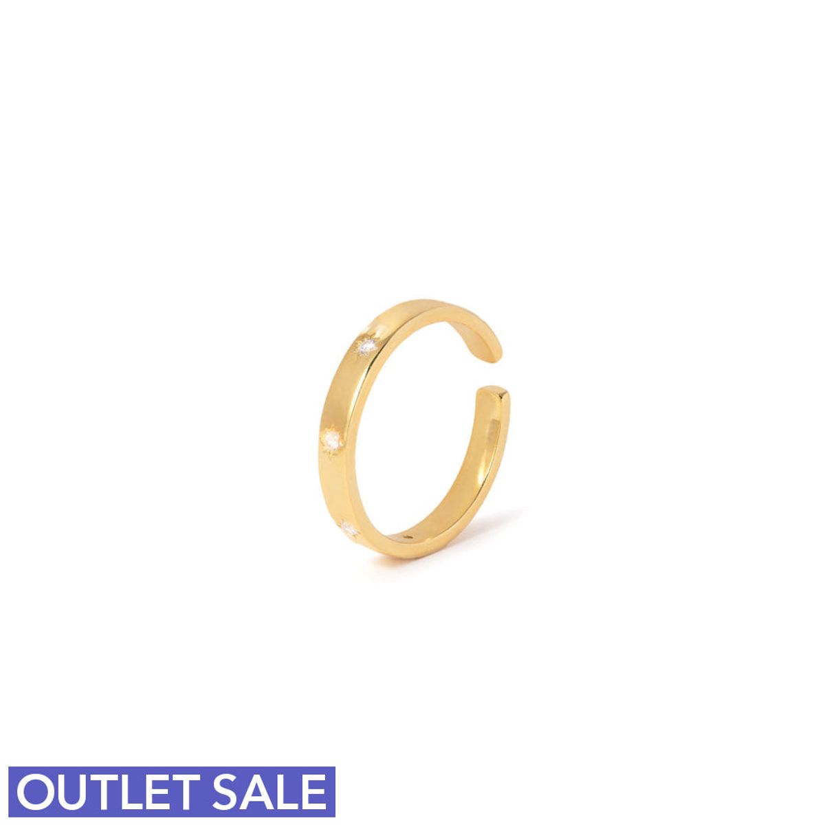 #Blingy fingerring / Cuff - onesize - regulerbar størrelse - 18 karat forgyldning med klare zirkoner - OUTLET