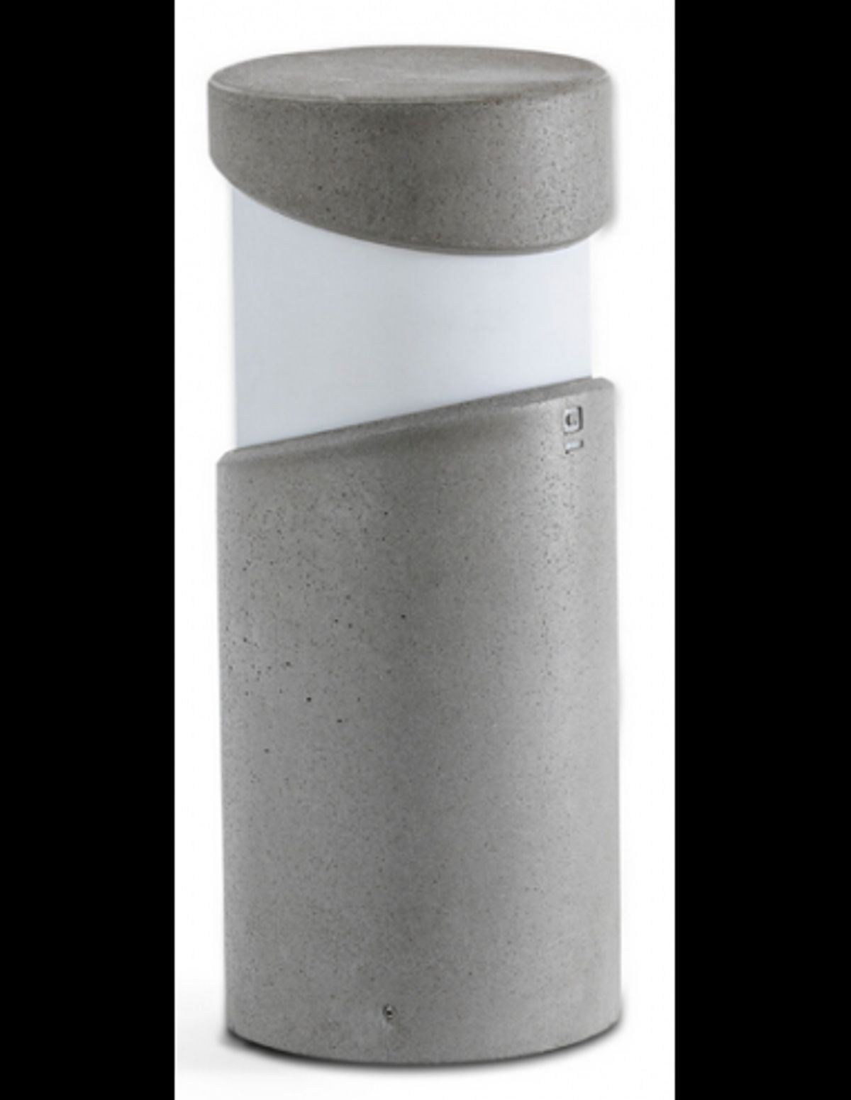 BLOCK Bedlampe i beton og glas H35 cm 1 x E27 - Betongrå/Hvid