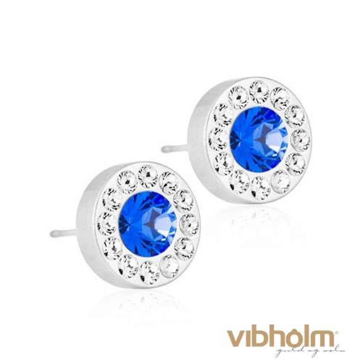 Blomdahl - Brilliance Halo Crystal/Sapphire Ørestikker medicinsk titanium 15-1465-43