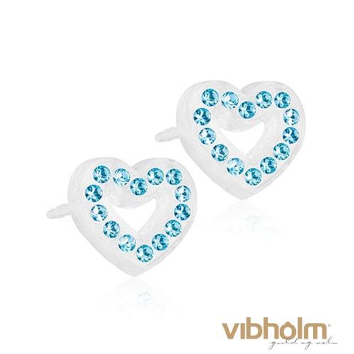 Blomdahl - Brilliance Heart Hollow Aquamarine Ørestikker 15-01121-05