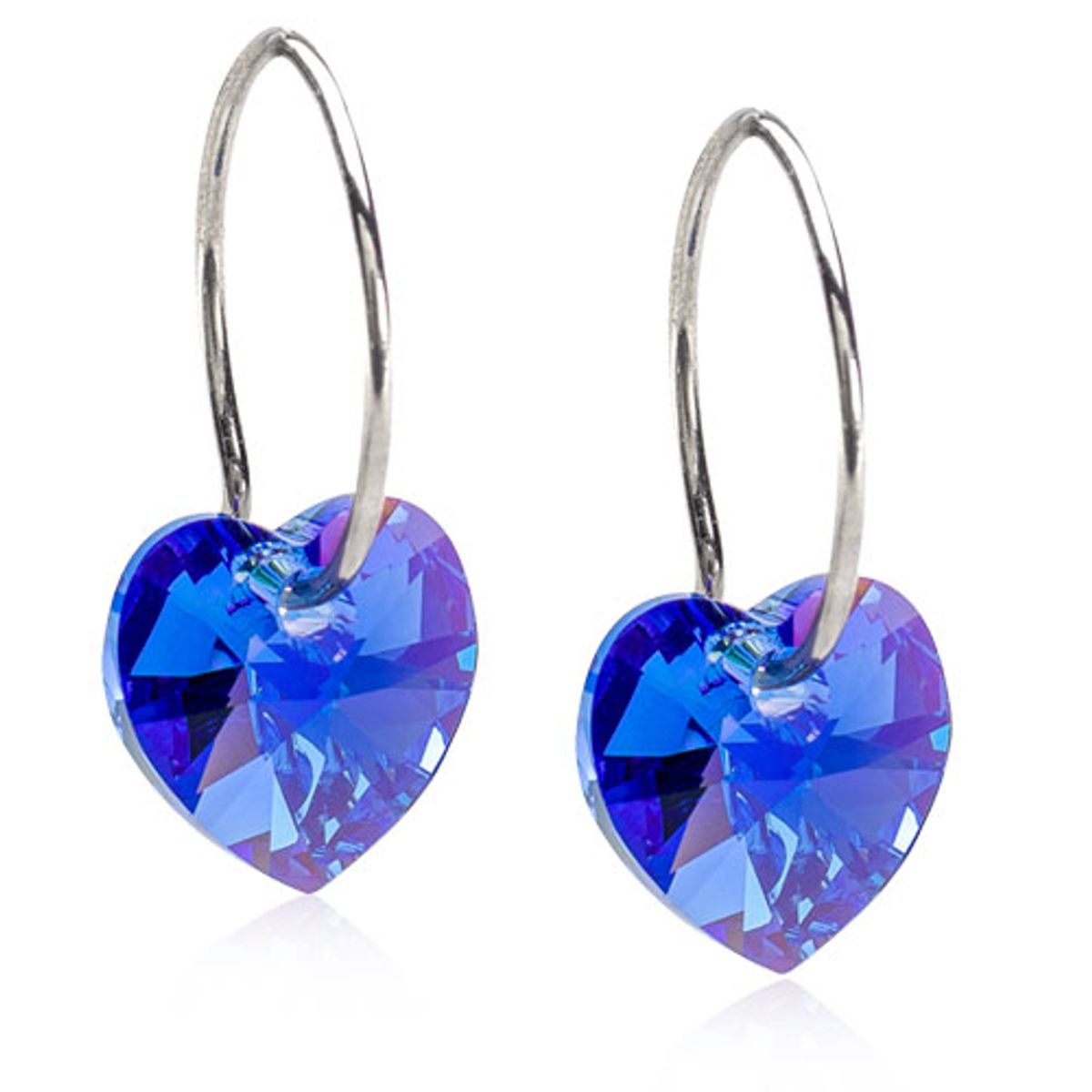 Blomdahl Nt Heart Sapphire Titanium Øreringe med Krystal