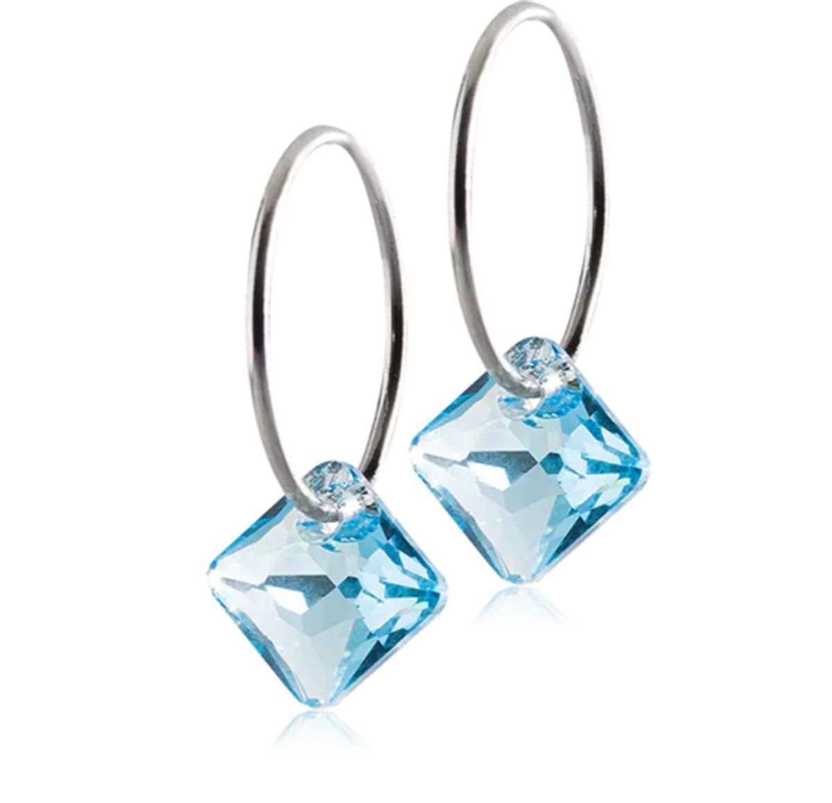 Blomdahl - NT Square Aquamarine medicinsk titan 15-1253-05