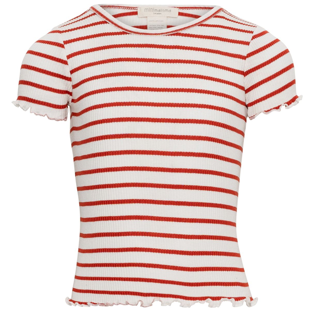 Blomst silke rib t-shirt (3-4 år)