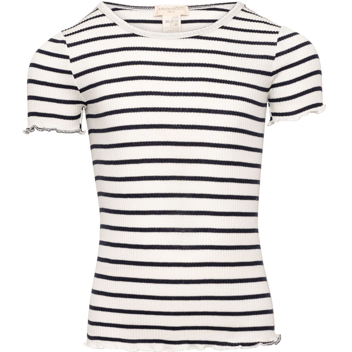 Blomst silke rib t-shirt (4-5 år)