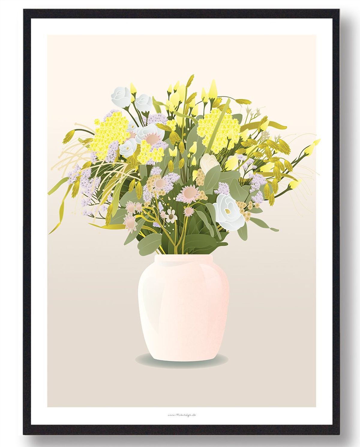 Blomster i vase - plakat (Størrelse: L - 50x70cm (B2))