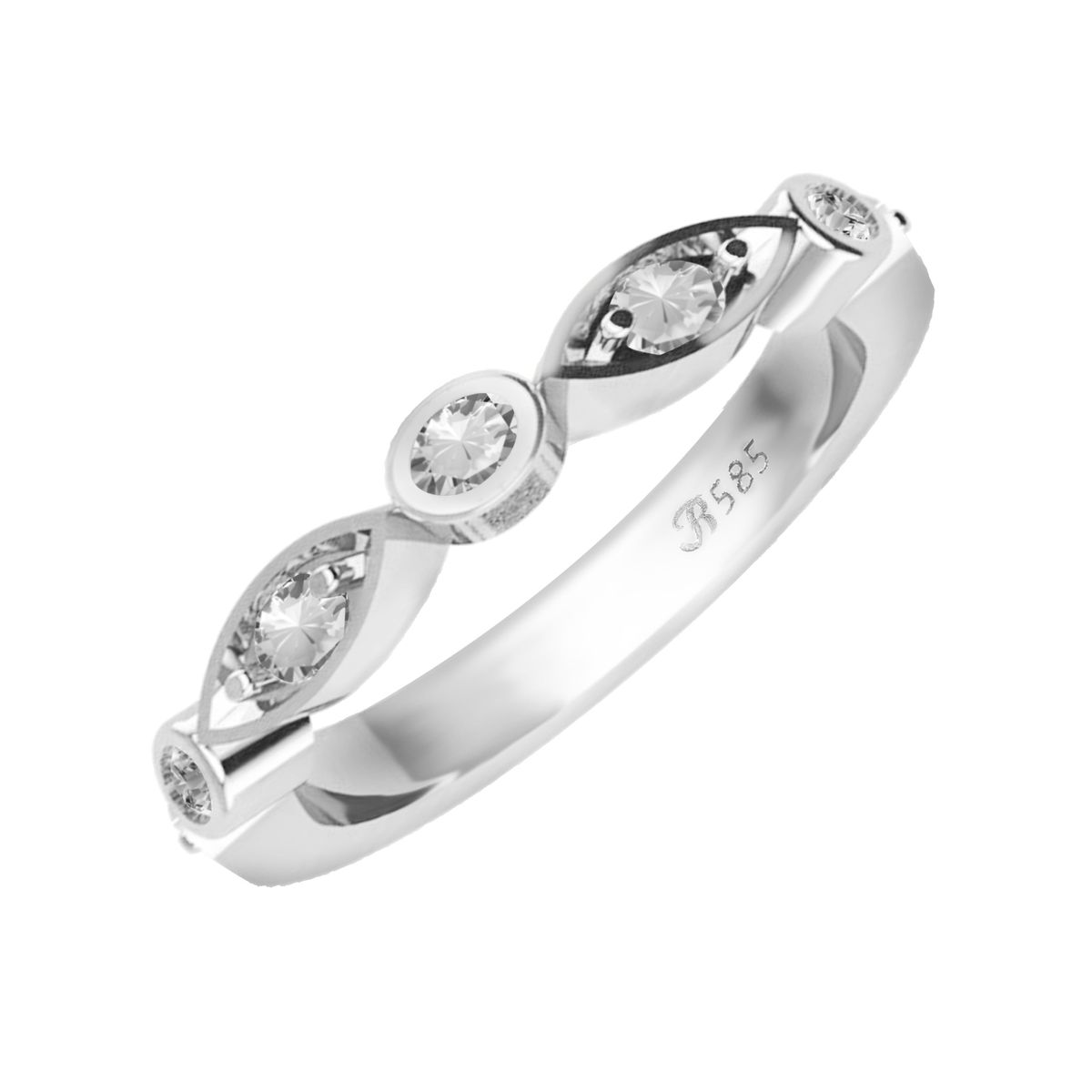 Blomster Jewellery Ring - 14 karat hvidguldsring med 0,22 ct diamanter - BL0075R