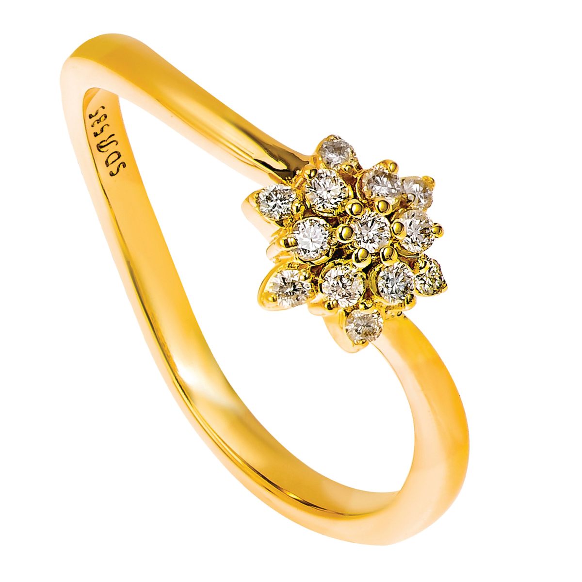 Blomster Jewellery Ring - Blomster Jewllery - 14 karat guld ring med 0,13 ct. diamanter - BLGU1R