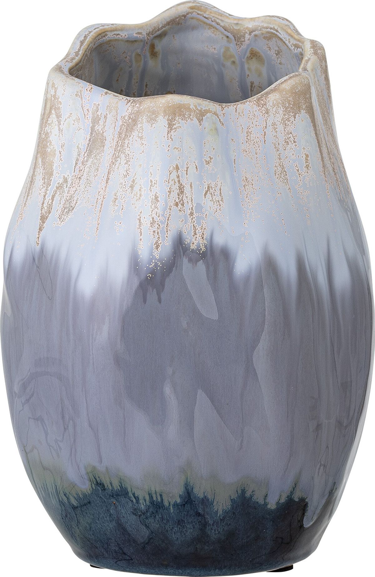 Bloomingville - Jace Deko Vase - Blå - Keramik - H 24 Cm