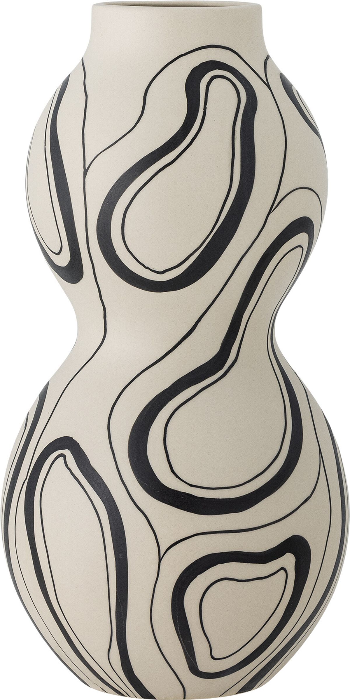 Bloomingville - Nicola Vase - Sort - Stentøj Keramik - H 34 Cm