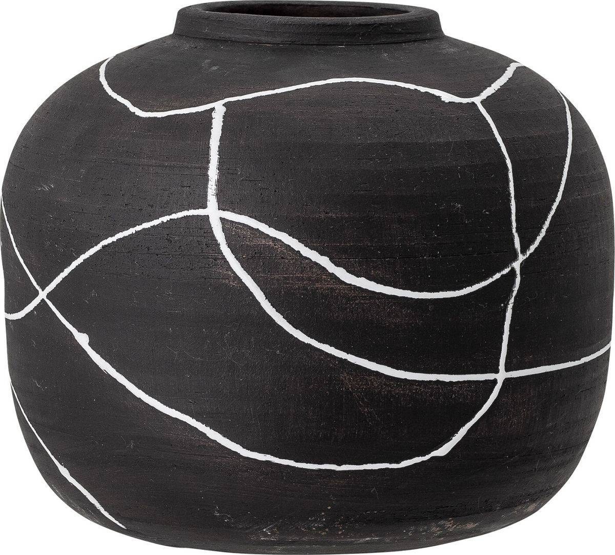 Bloomingville - Niza Deko Vase - Sort - Terrakotta - H 16,5 Cm