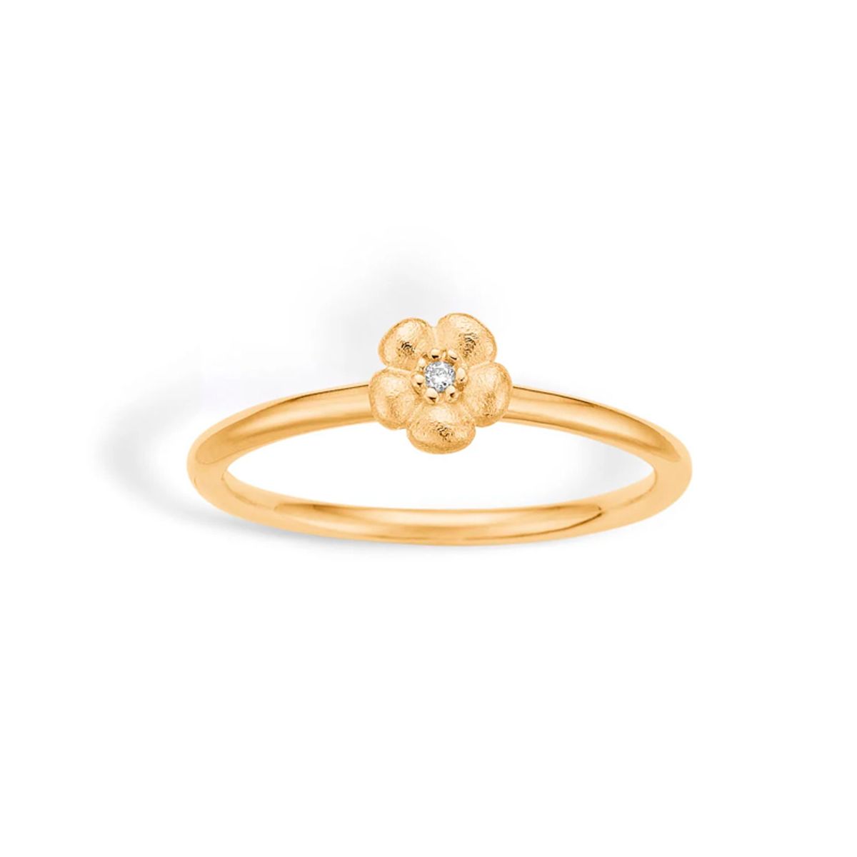 Blossom Conjure guldring blomst mat med diamant