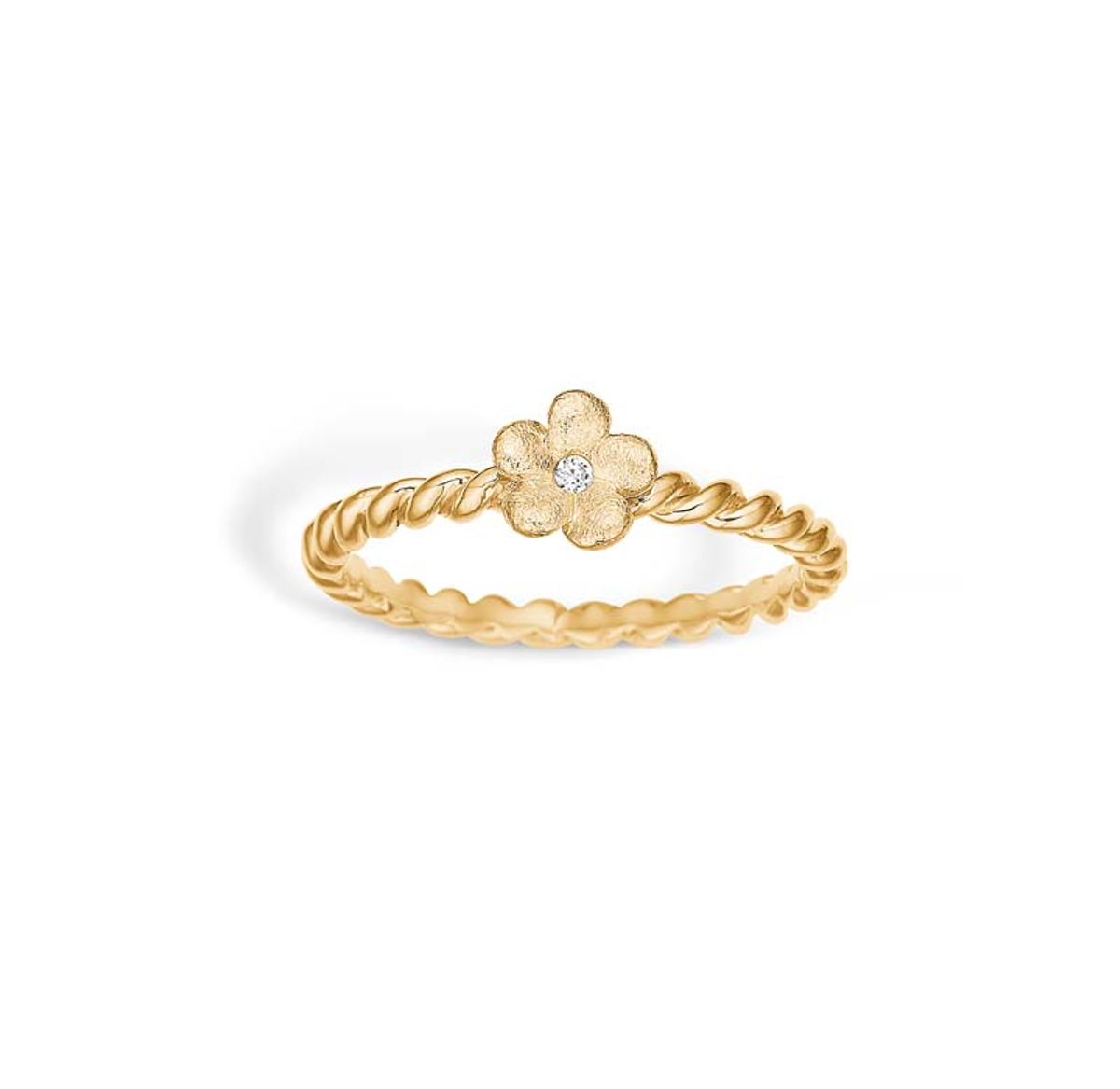 Blossom Copenhagen 9 kt guld snoet ring med blomst