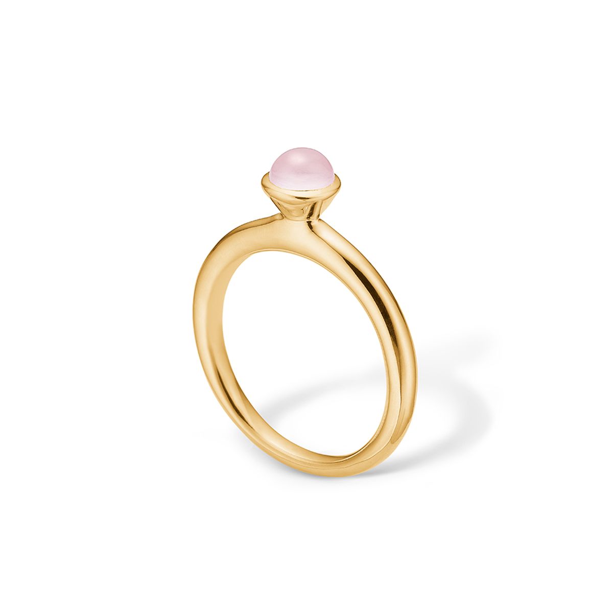 Blossom ring i 14 kt guld med pink agat