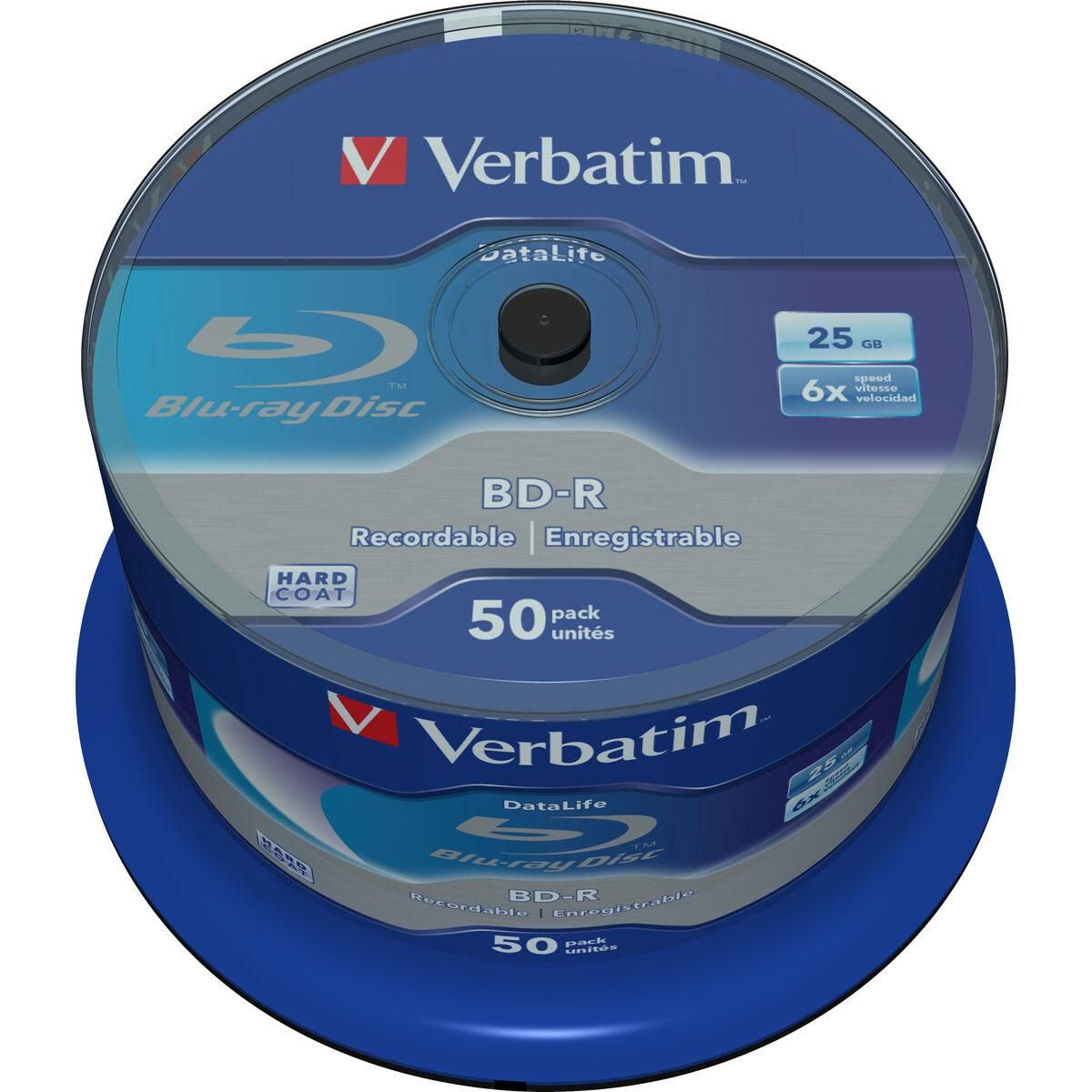 Blu-Ray BD-R Verbatim Datalife 50 enheder 25 GB 6x