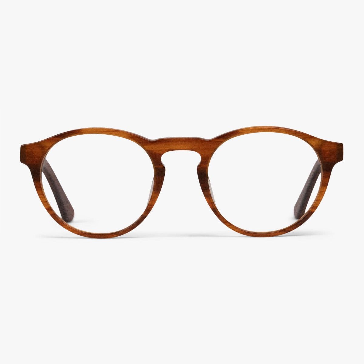 Blue light briller +0 -Men's Trondheim Shiny Walnut - Luxreaders