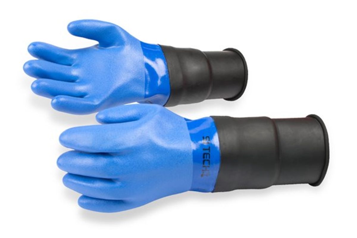 Blue PVC Glove - Extended cuff Medium