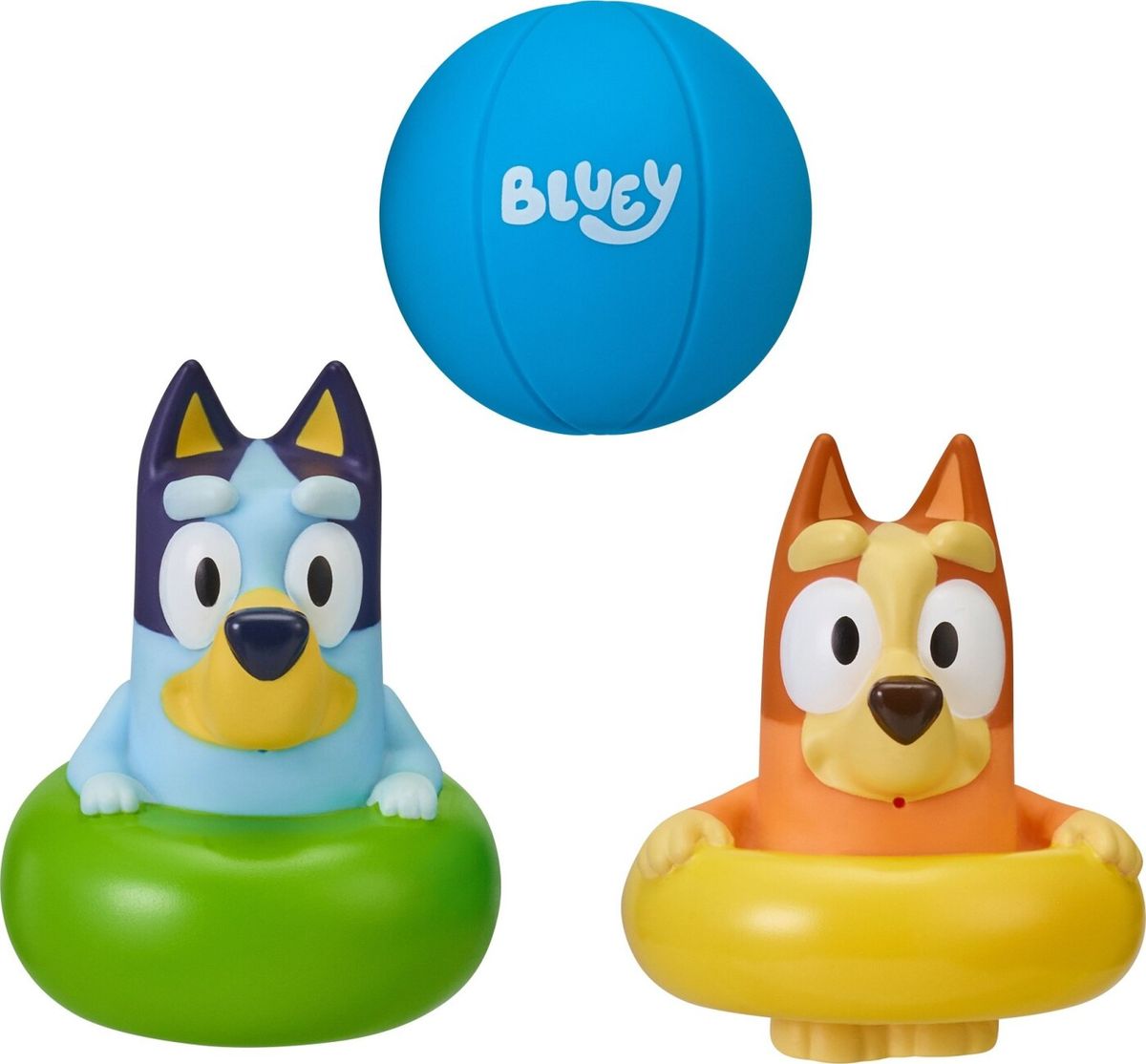 Bluey Figurer - Bluey Og Bingo Med Baderinge Og Badebold - Badelegetøj