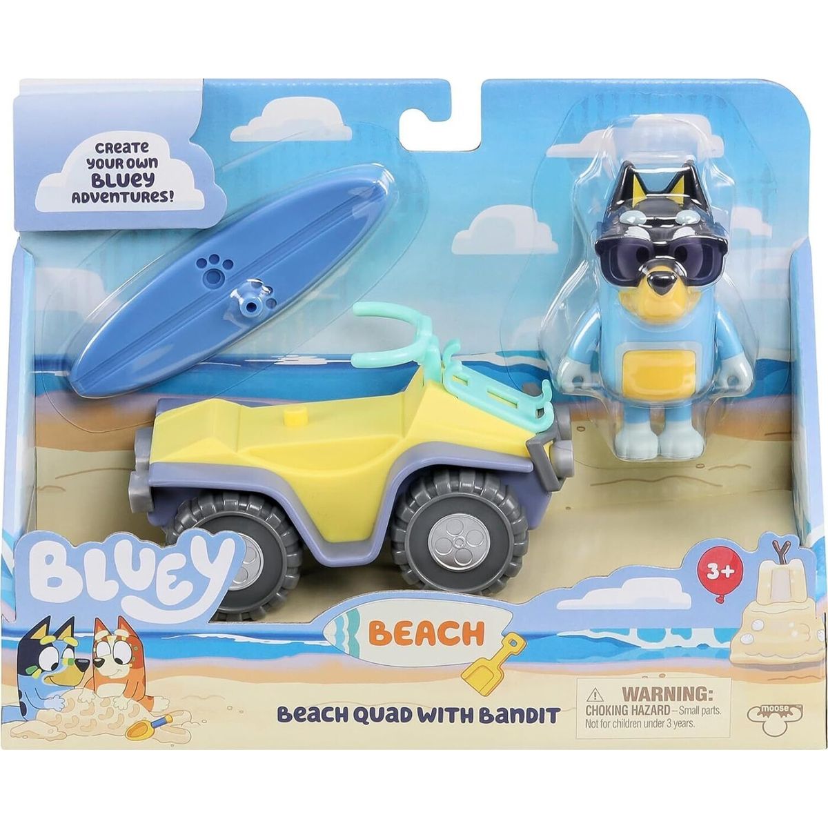 Bluey - Strandkøretøj Med Figur Og Surfbræt