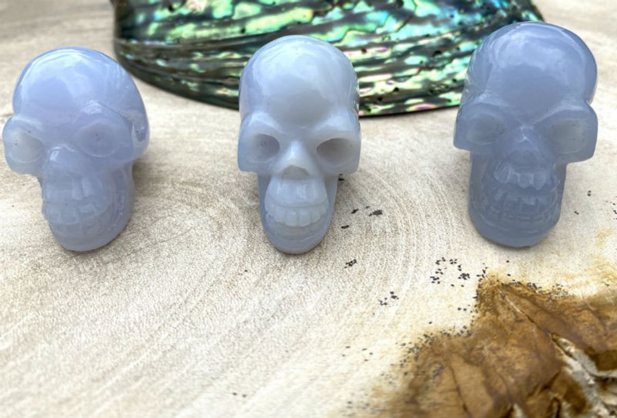 Blå Chalcedon skull Vælg nummer 2