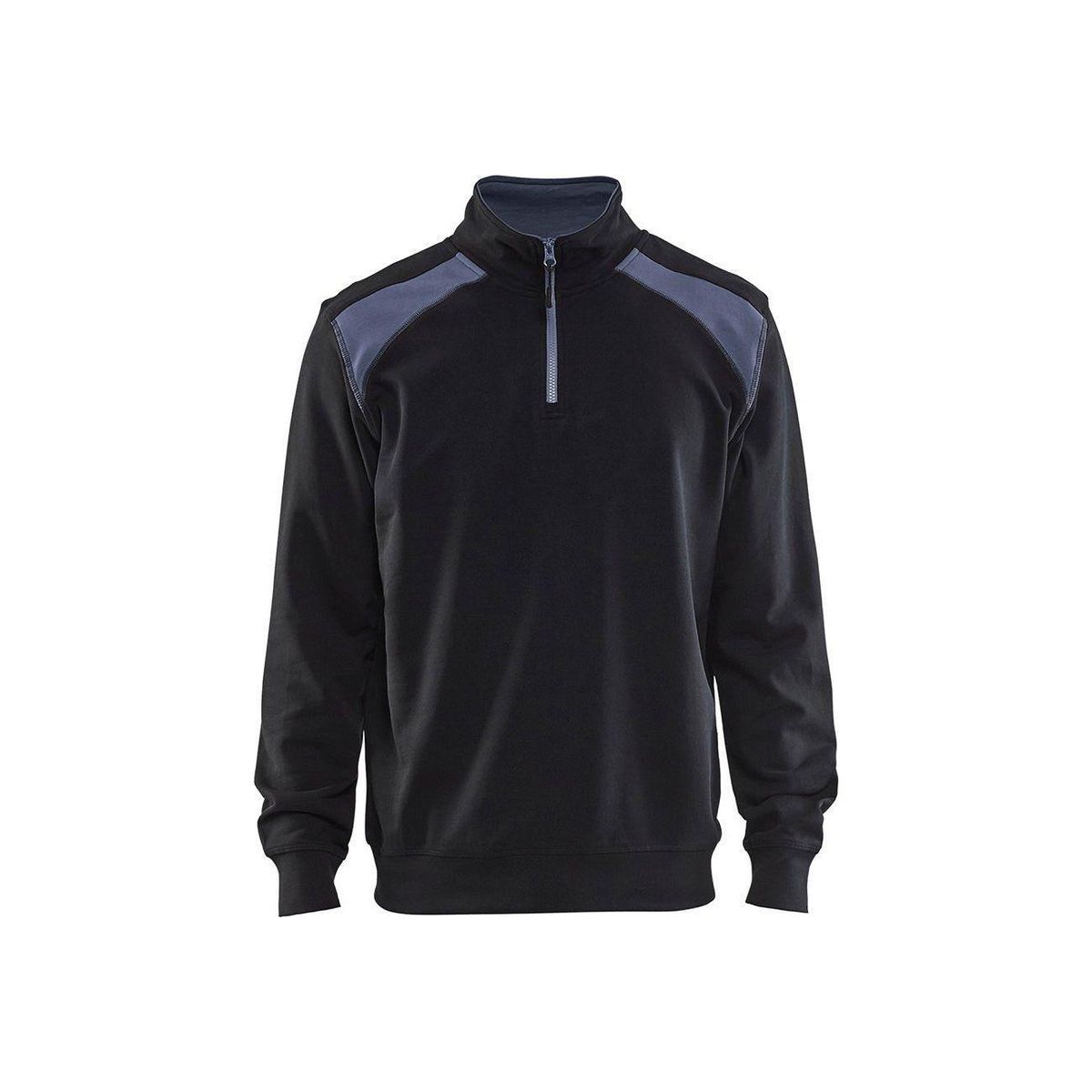 BLÅKLÄDER 3353 Sweatshirt half zip - Sort/Grå Herre