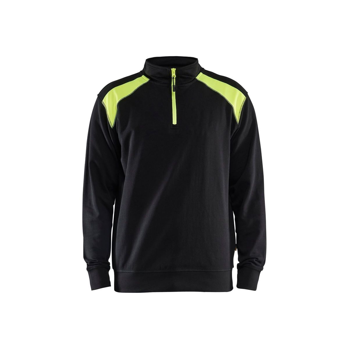 BLÅKLÄDER 3353 Sweatshirt half zip - Sort/High Vis Gul Herre