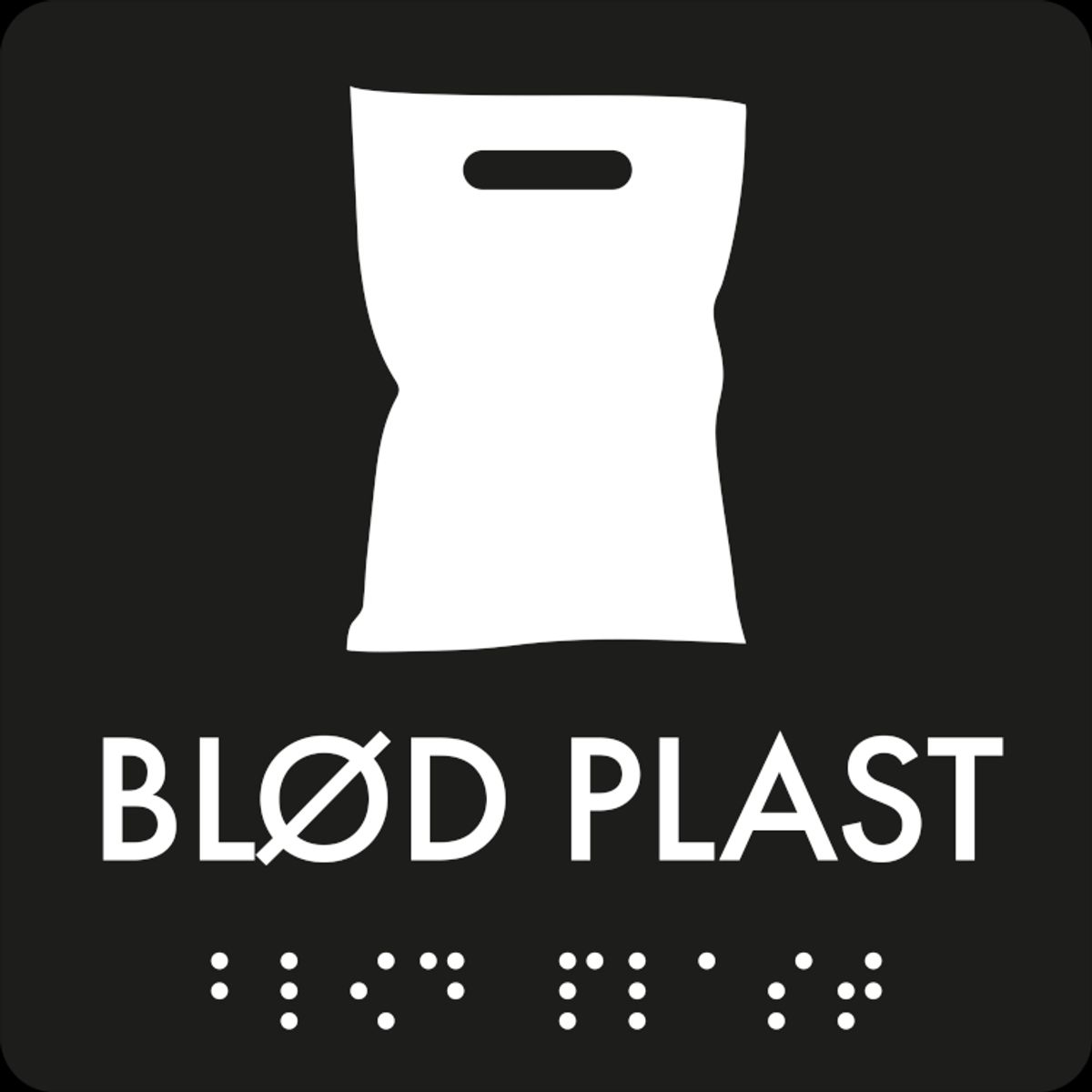 Blød plast Taktil affaldsskilt 0,4 mm plast 80 x 80 mm