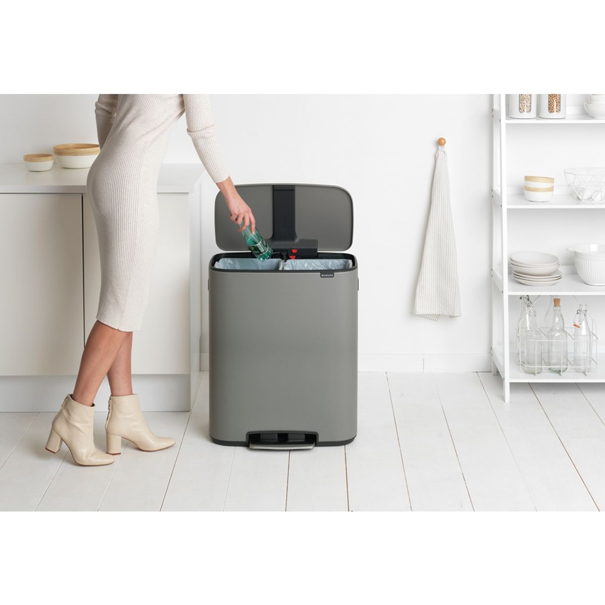 Bo Pedalspand 2 x 30 L.- Mineral Concrete Grey- Brabantia