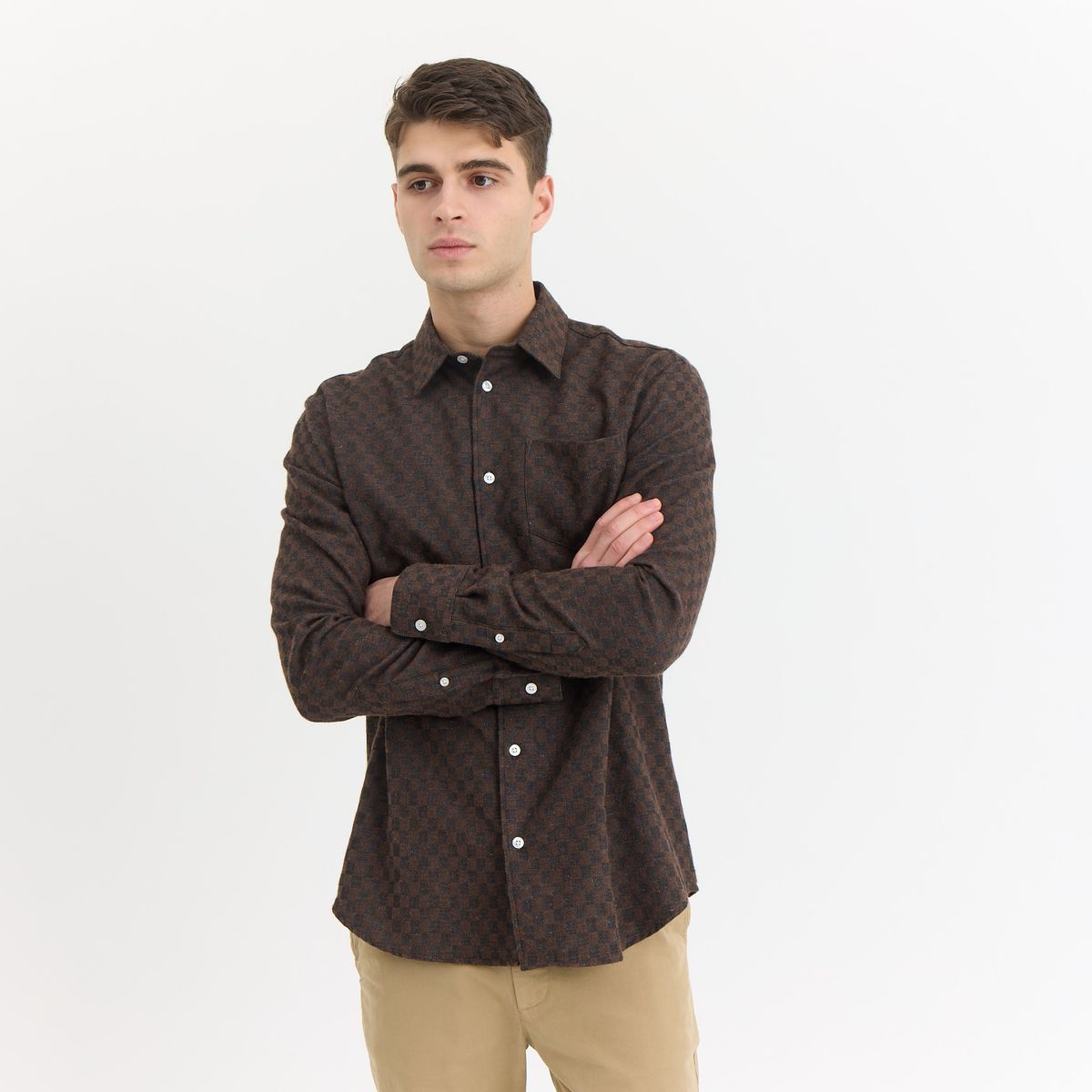 Bob Checked Shirt Premium - Ebony Brown / XXL