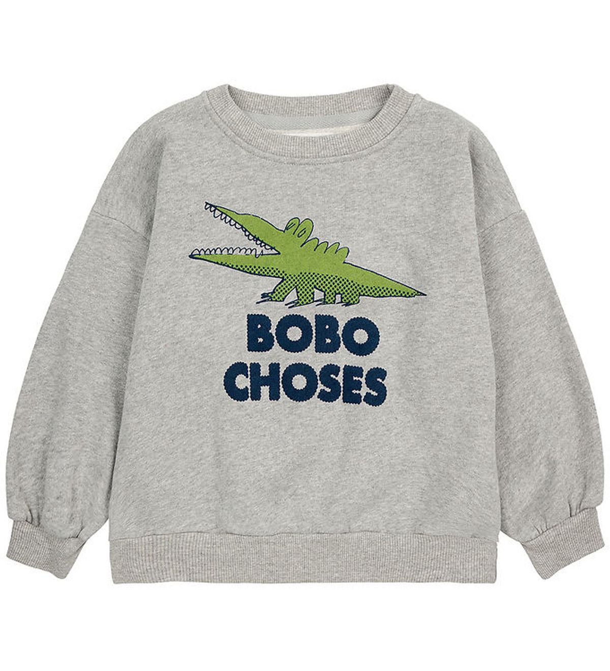 Bobo Choses Sweatshirt - Talking Crocodile - Light Heather Grey