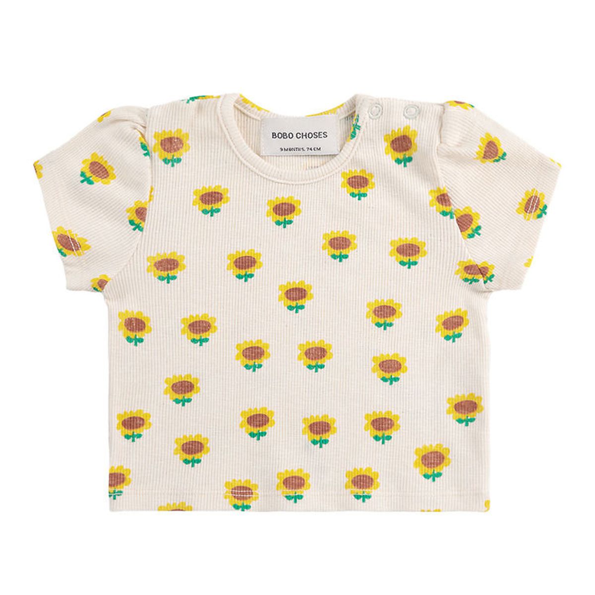 Bobo Choses T-shirt - Rib - Sunflower - Beige