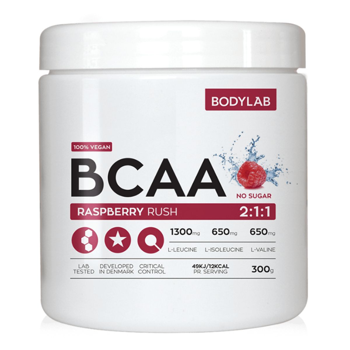 Bodylab BCAA Instant - Raspberry Rush, 300g.