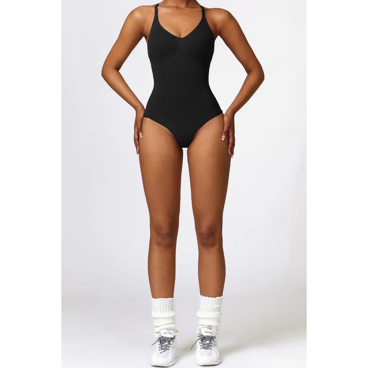 Bodysuit One-Piece med Stropper Black - Large / Black