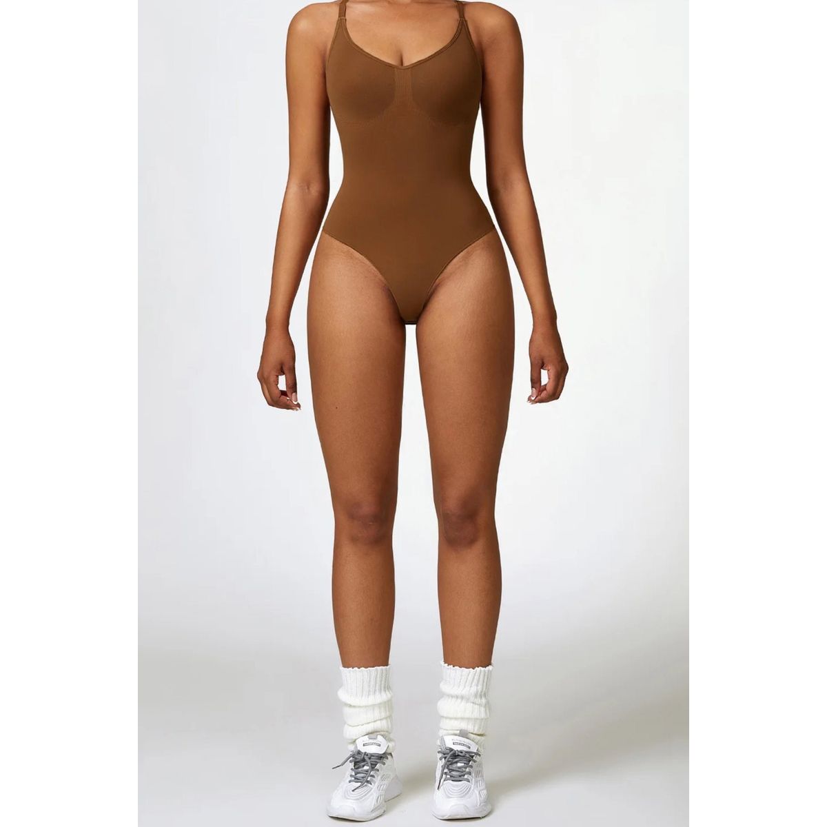 Bodysuit One-Piece med Stropper Chocolate - Small / Chocolate