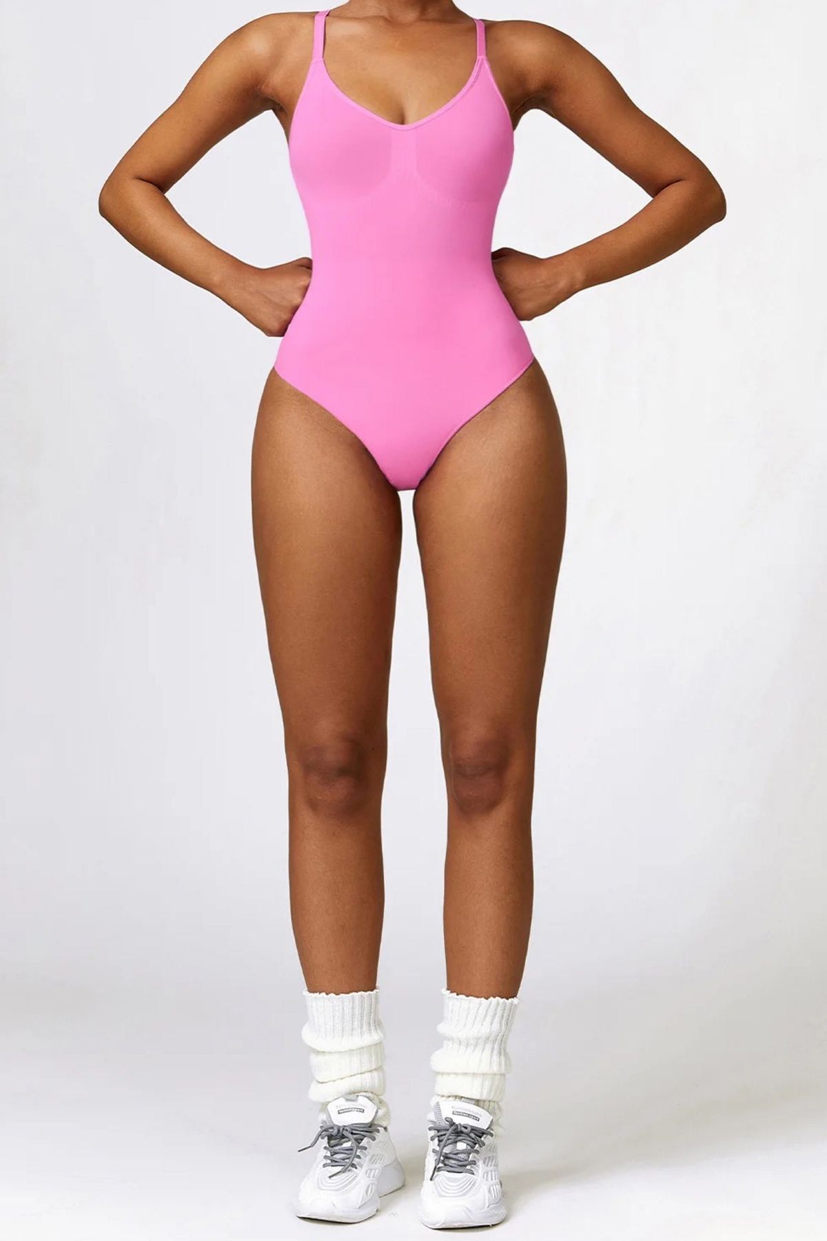 Bodysuit One-Piece med Stropper Pink - Large / Pink