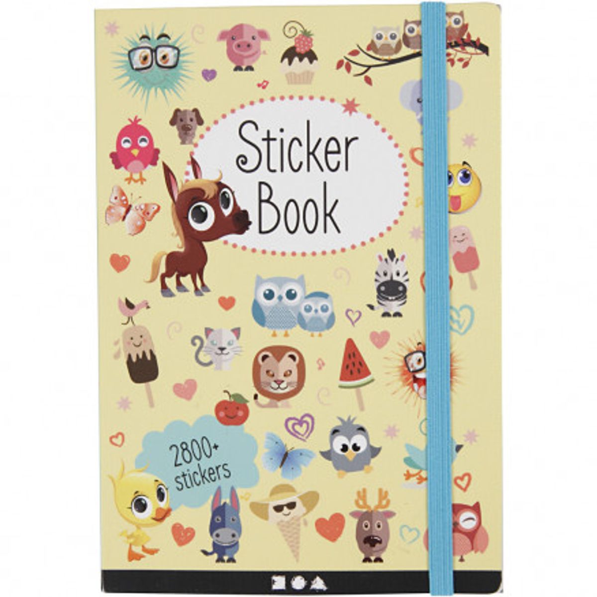 Bog med Stickers 11,5x17x1,5cm - 80 sider