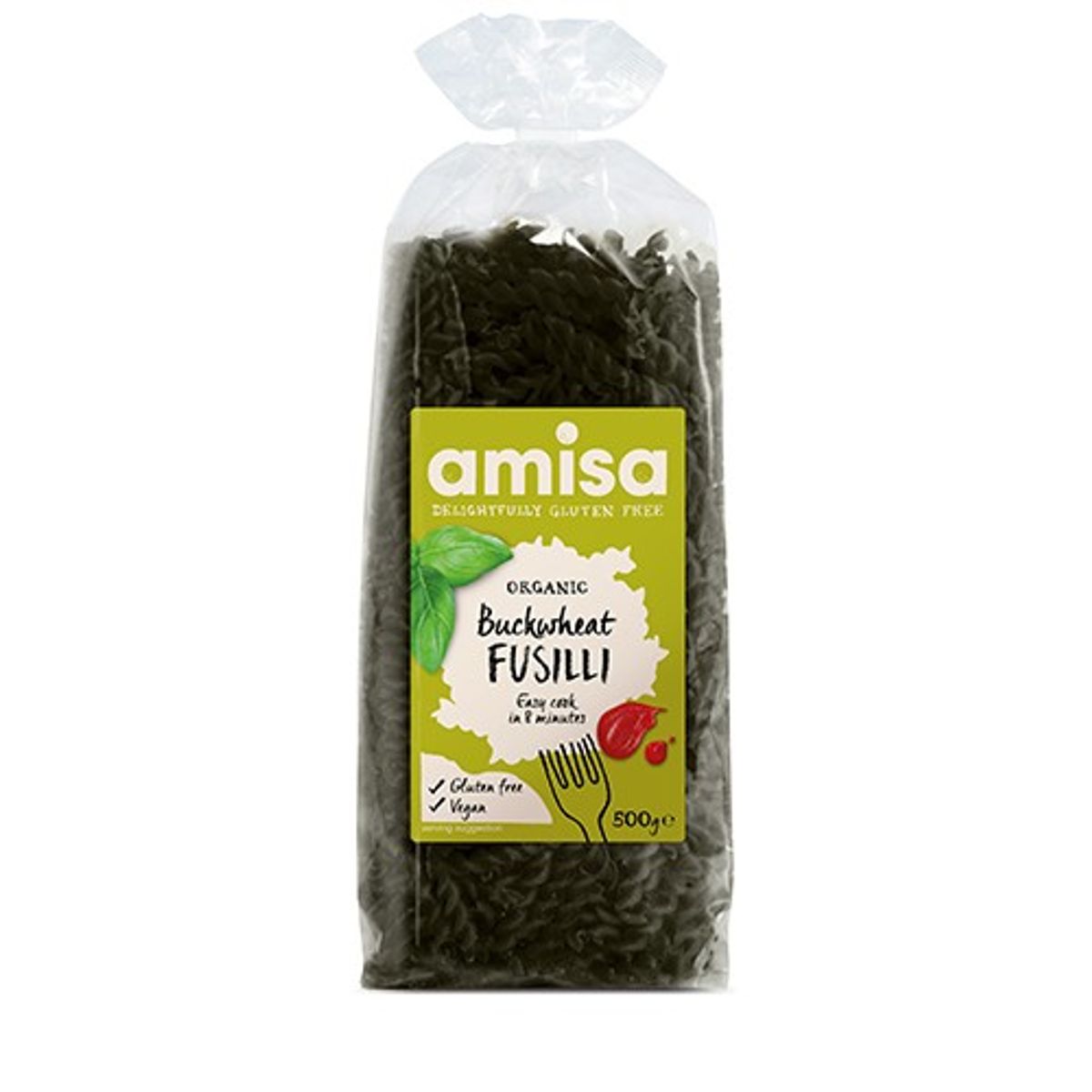 Boghvede Fusilli pasta økologisk - 500 gram - Organic Amisa