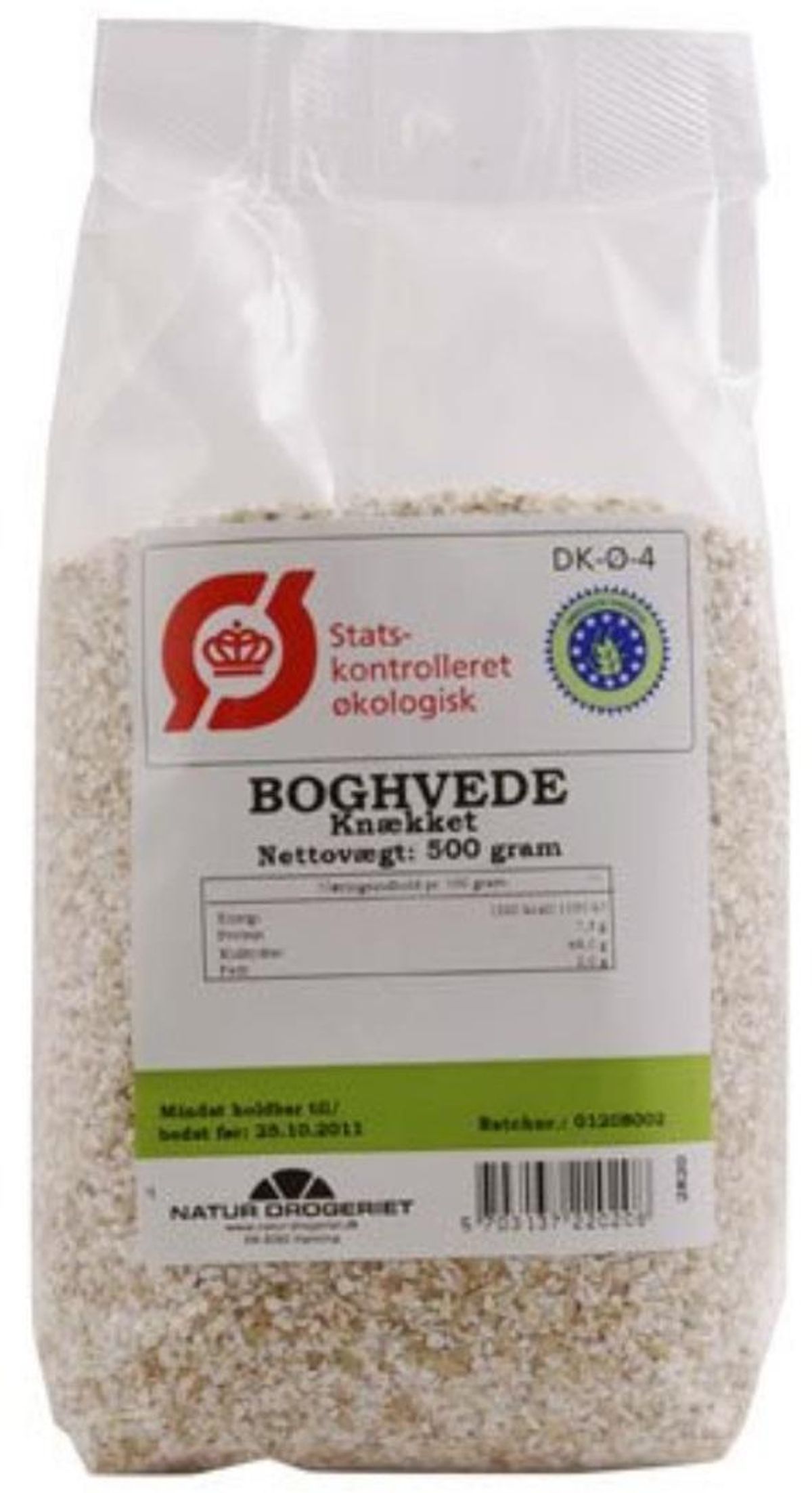 Boghvede Ø knækket, 500g.