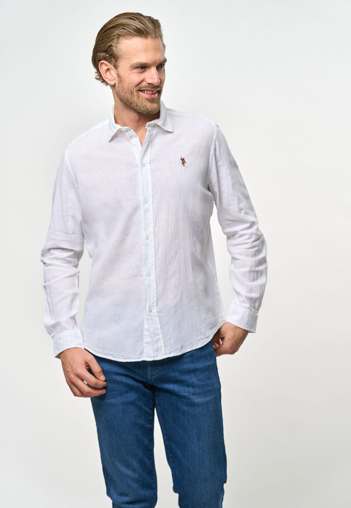 Bolt Linen Skjorte - U.S. Polo Assn - Herre - XXL