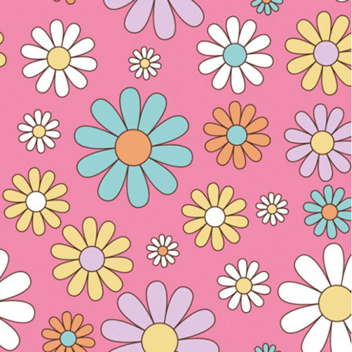 Bomuldsjersey Print Stof 150 cm 12 Blomster - 50cm