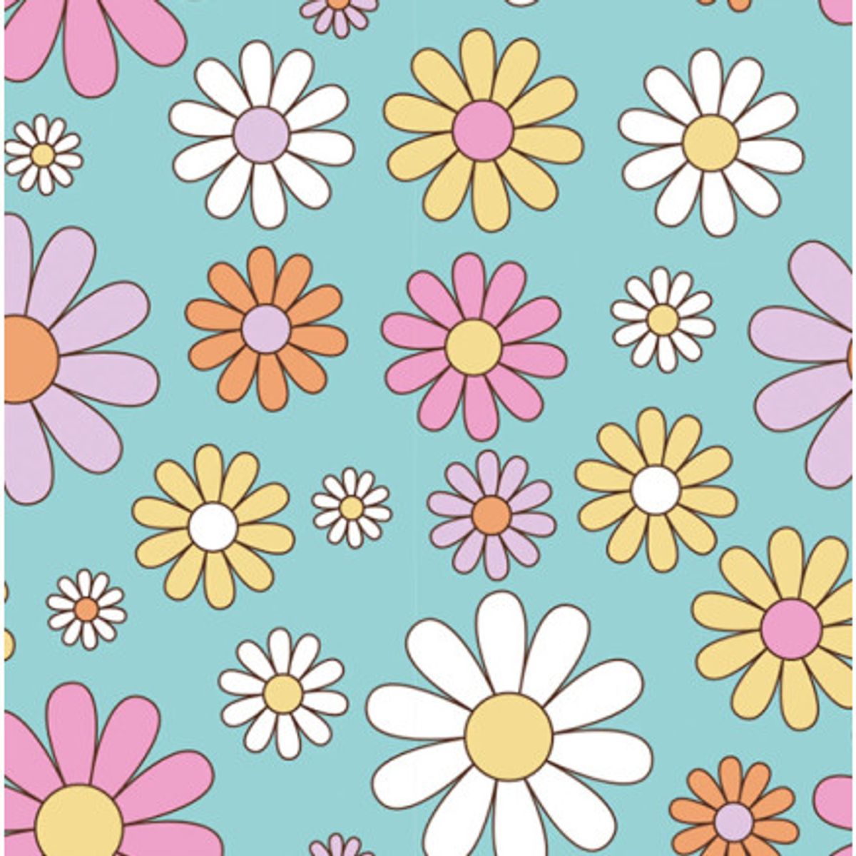 Bomuldsjersey Print Stof 150 cm 21 Blomster - 50cm