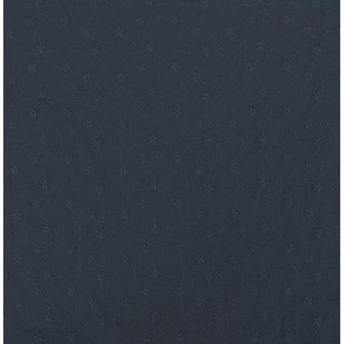 Bomuldsstof m/Broderi 135cm 008 Navy - 50cm