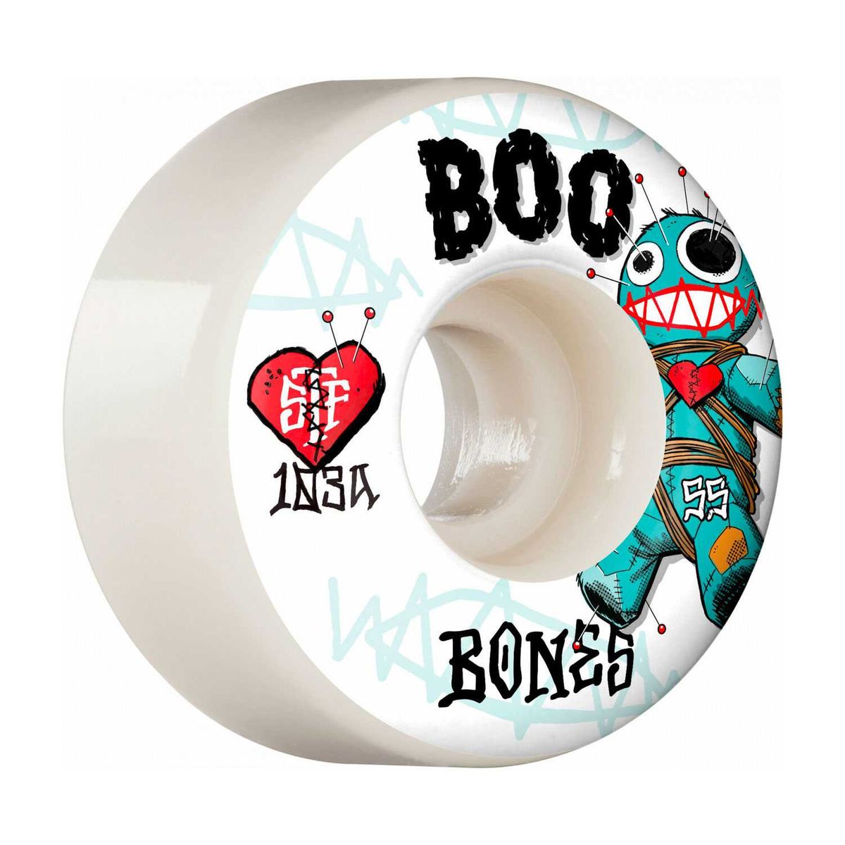 Bones Wheels PRO STF Skateboard Hjul Boo Voodoo 55mm V4 Wide 103A 4-pak