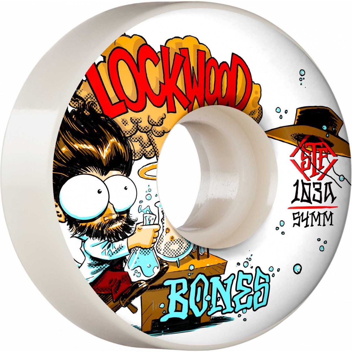 Bones Wheels PRO STF Skateboard Hjul Lockwood Experi-Mental 54mm V3 Slims 103A 4-pak